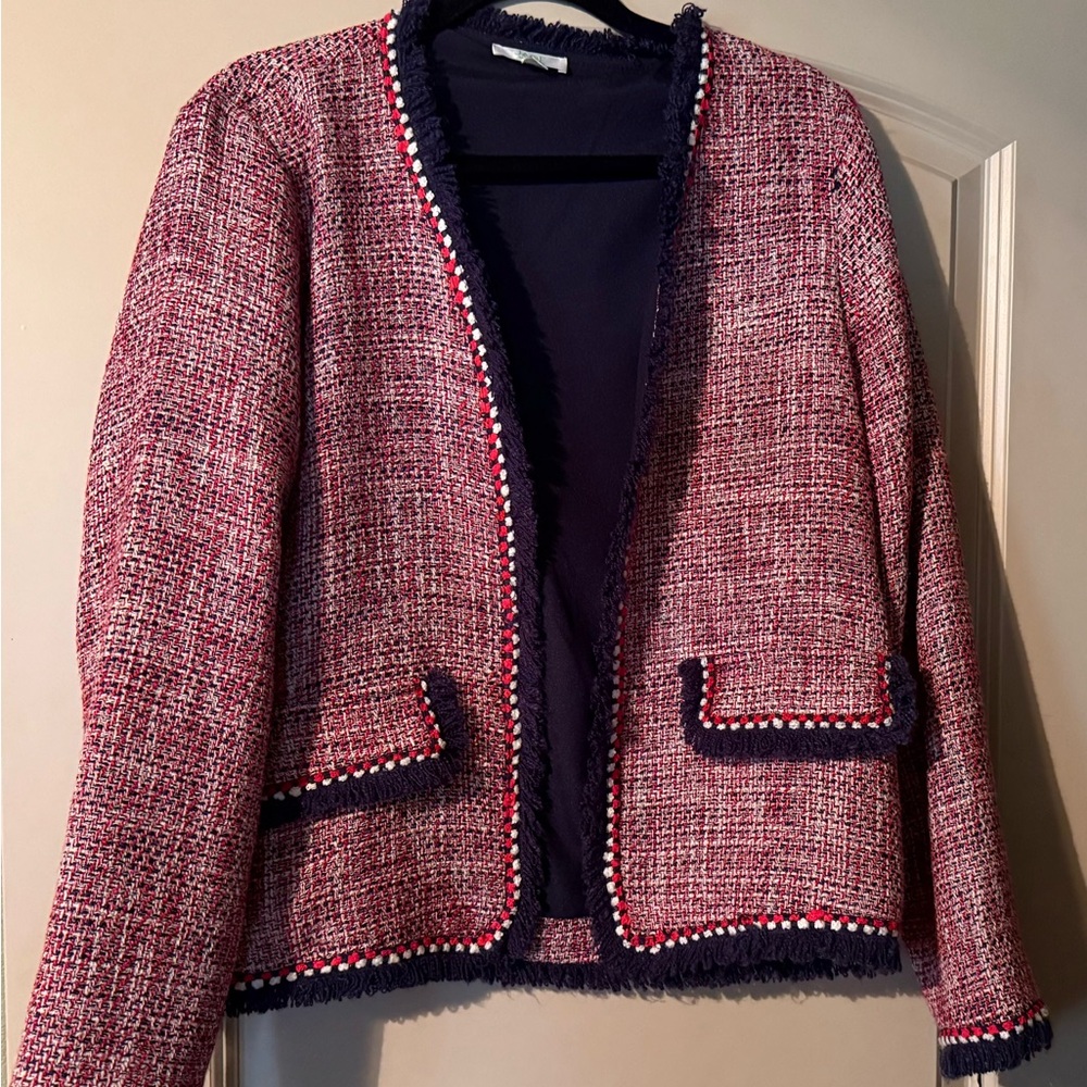 Jade Women's Tweed Blazer - Red, Blue, White
